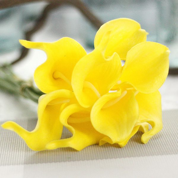 

artificial calla lily fake silk colorful flower bouquet wedding party home decor