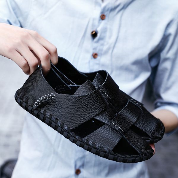 

summer sandals men summer sandals mens leather classic roman beach rubber flip flops men's sandal sandalias hombre black