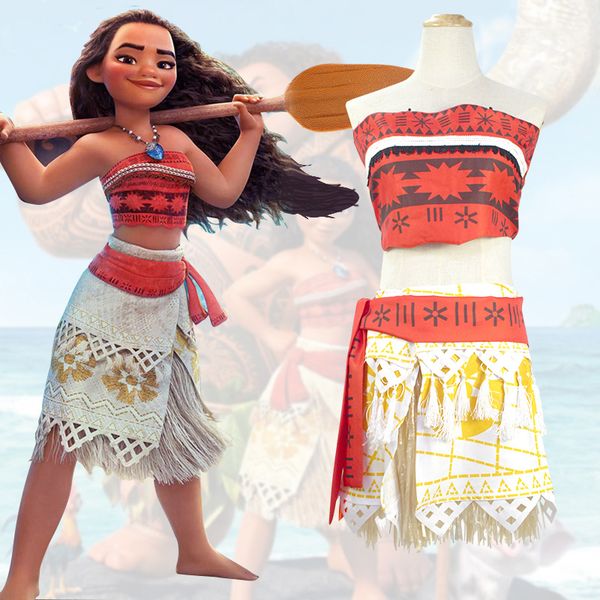 

ocean edge cos moana cosplay children's clothes princess cos clothes, Black;white