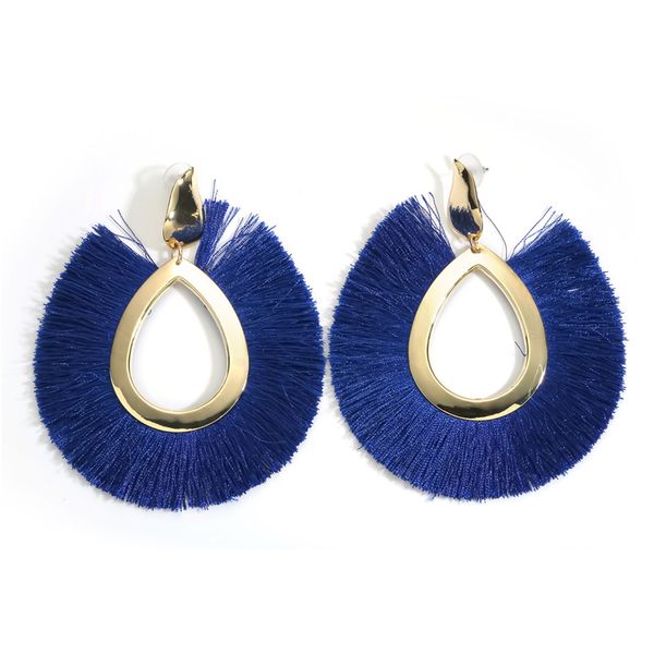 

bohemian new style exaggerated alloy drop-shaped tassel earrings women's fashion retro creative personality temperament jewelry gift, Silver