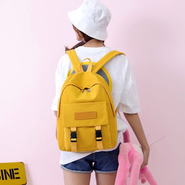 

new yellow blue black pink cute school bag backpack for girl outdoor multifunction fashion bag