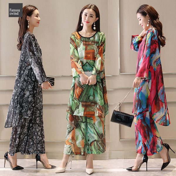 

лето печати новое литературное nine осень квартал рукавом голеностопного длина брюки большой размер повседневный женский костюм, White