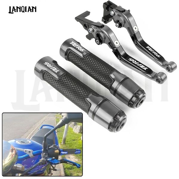 

for yzf r6 yzf-r6 motorcycle cnc brake clutch lever & 7/8 22mm handlebar grips yzfr6 2005 2006 2007- 2015 accessories