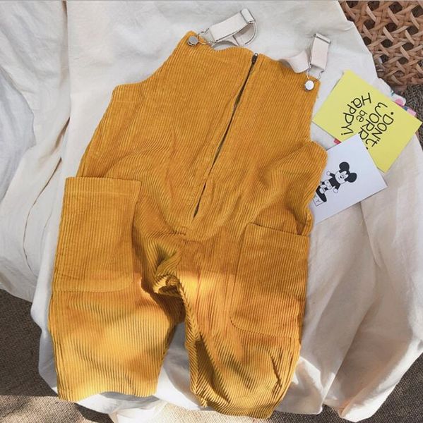 

2020 new girls boys corduroy overalls spring fashion kids long pants 2-7 years po828, Blue