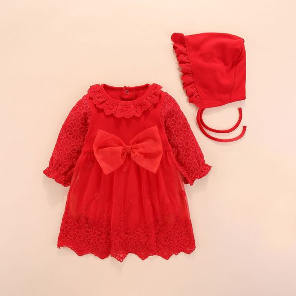 

девушки корейский стиль тонкий западный стиль весна платье принцессы детская одежда женский младенца весной и осенью платье для детей, Red;yellow