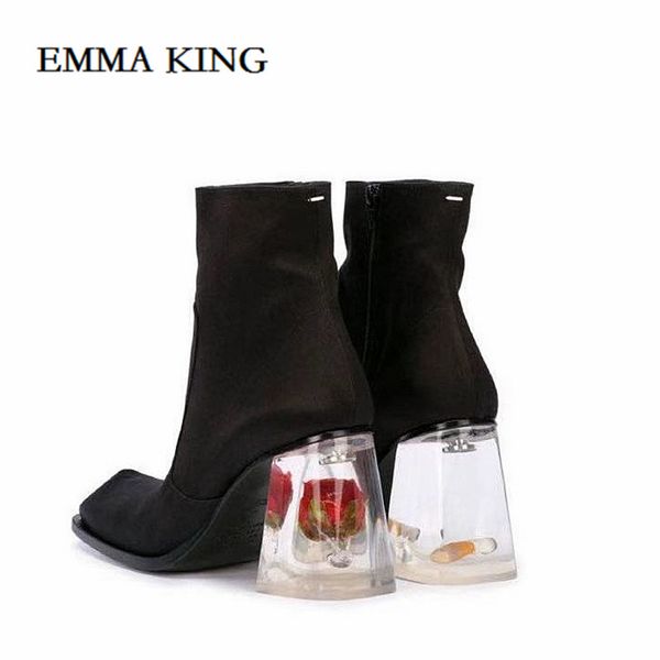 womens black square toe ankle boots