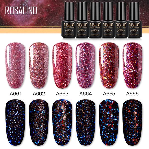 

rosalind red diamond glitter gel nail polish semi permanent uv all for manicure hybrid varnishes for nail art design base, Red;pink