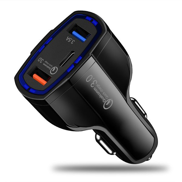 

qc3.0 three ports usb car charger quick charge car-charger dual usb car mobile phone charger