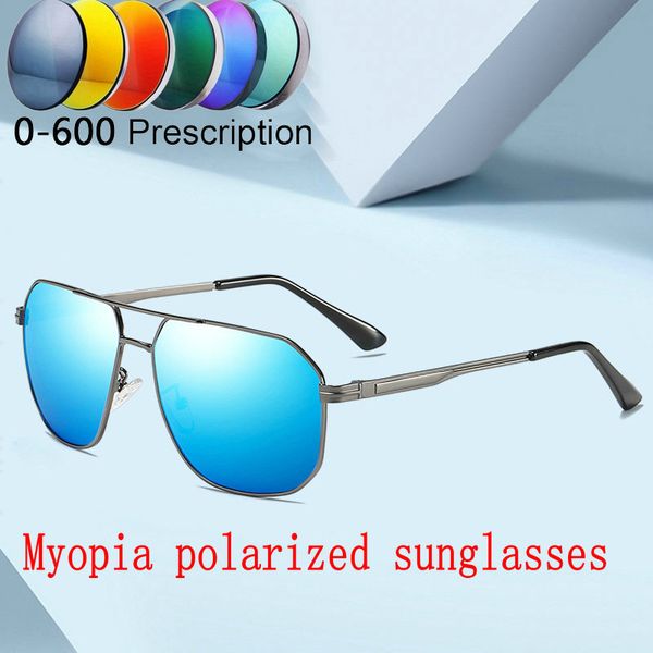 

2019 men women custom made myopia minus prescription polarized lens retro square sunglasses men punk driving goggles uv400 fml, White;black