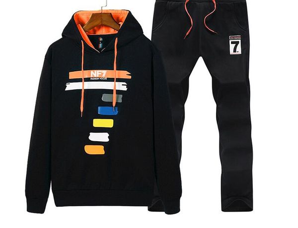 

E 7 Printed Mens Clothing Sets Male Teenager Boy Designer Tracksuits Hoodies Long Pants 2pcs Suits