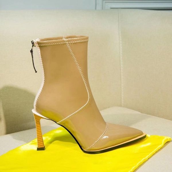 

brown leather booties ladies high heel booties 2020 fashion boots winter boots on sale