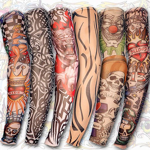 

Временные татуировки рукава, 6шт набор искусства временные поддельные скольжения на тату руку рукава комплект стиль