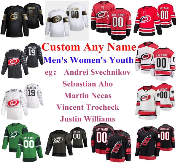 

s-6xl 2020 all-star game carolina hurricanes hockey jerseys teuvo teravainen jersey joe edmundson haydn fleury jake gardiner custom stitched, Black;red