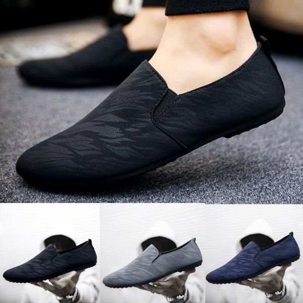 

2020 fashion men's summer retro lazy shoes casual peas shoes england casual wedding leather dress men flats men, Black