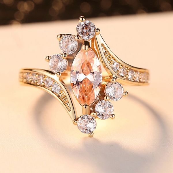 

cute female shiny zircon ring gold color bridal wedding jewelry promise engagement rings for women bague femme anel, Silver