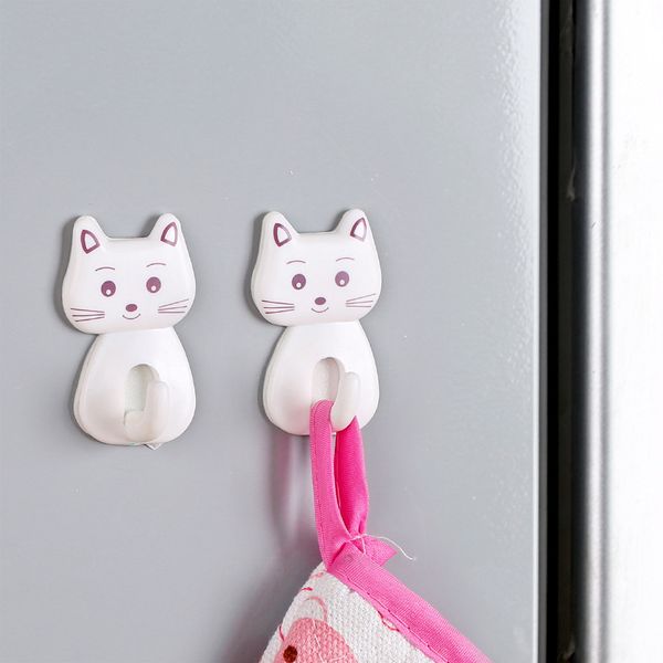 

3pcs/set cat refrigerator hook super strong hanger hook microwave oven kitchen no-trace bathroom