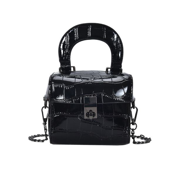 

female fashion small chain crossbody purse retro crocodile pattern leather mini square shoulder bag handbag for women