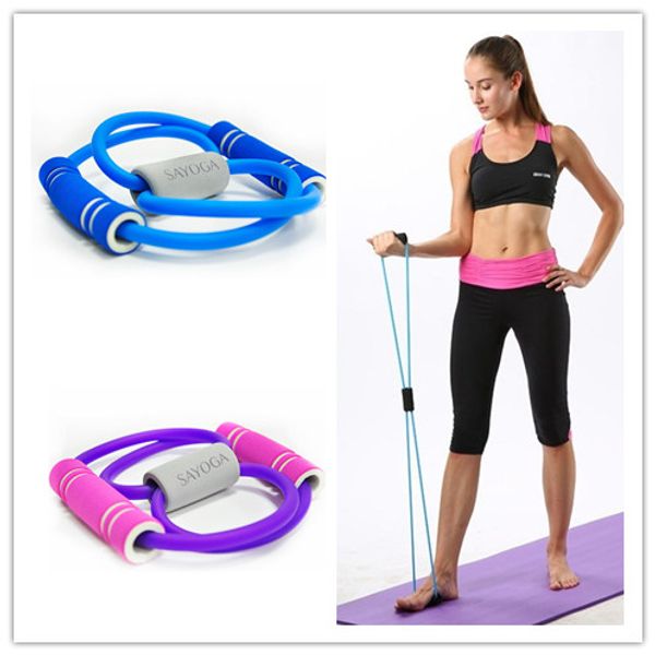 

3 styles of 8 word chest stretcher rope yoga gel fitness resistance exercise muscle fitness rubber elastic band