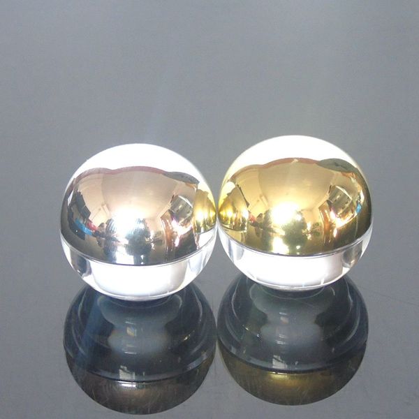 

5g plastic round spherical jar, cosmetic cream sample packing box, gold silver color container fast shipping f2282