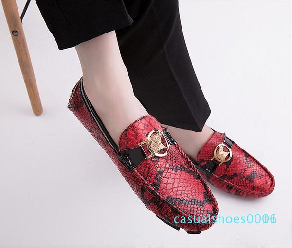

large size peas shoes men 2019 new net red with the korean version of the wild personality red lazy shoes fashion loafers c01 c16, Black