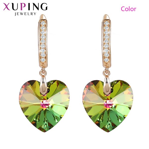 

xuping heart shaped earings fashion jewelry crystals from valentine's day exquisite gift for women girls cx200605, Golden