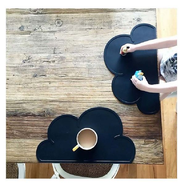 

nordic style clouds silicone table mats waterproof mobile platemat for baby toddle feeding non-slip home kitchen tableware pad