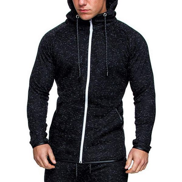 

adisputent mens casual sports sweater cardigan hooded fitness hoodie men's casual sports sweater cardigan hooded fitness hoodie, Black