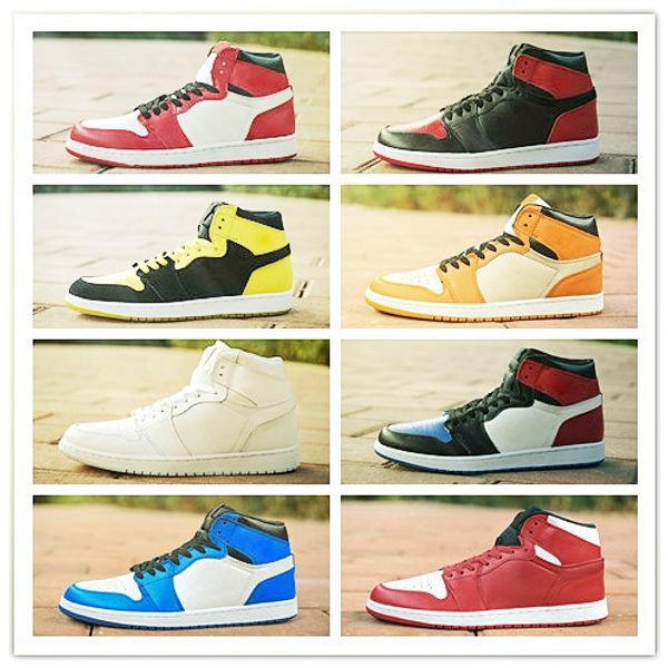 

2019 classic basketball shoes chicago red j1s high leather uppers world famous three color sports shoes 36-46