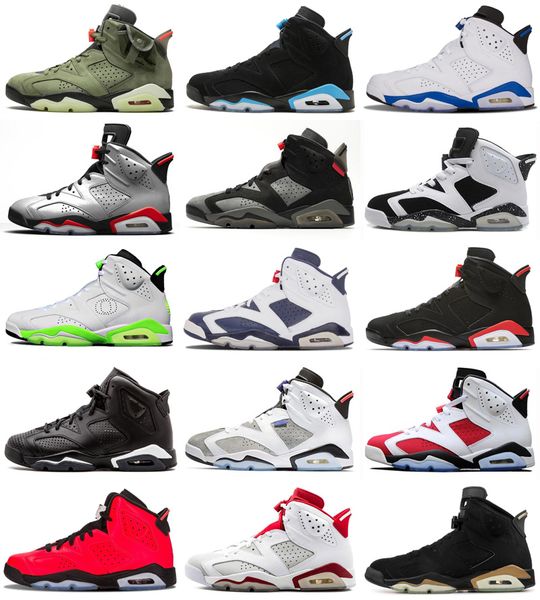 

6 6s men outdoor shoes alternate hare unc flight trainers washed denim black infrared sports jumpman sneakers size 40-47