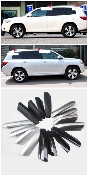 

car styling roof rack cover bar rail end replacement shell accessories 4pcs for toyota highlander xu40 2008-2013