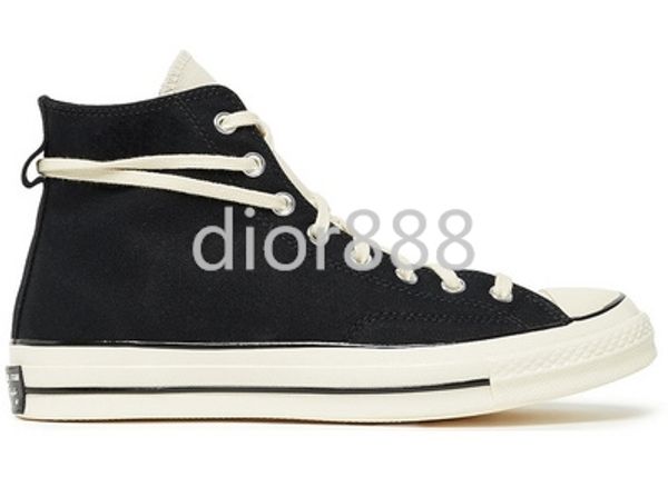 

new summer trend retro 1970s deconstruction splicing high and low canvas shoes 167669c 168931c, Black