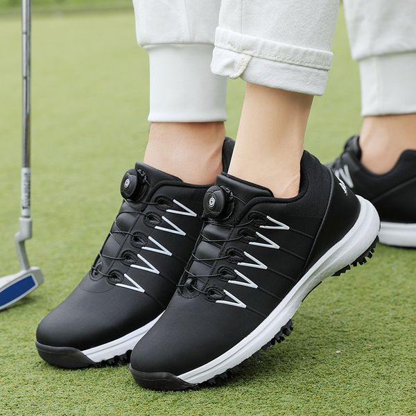 

2020 golf shoes men waterproof sports shoes knobs buckle mesh lining breathable anti-slip sneakers for male