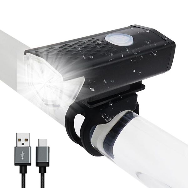 

bike lights 300 lumens light usb rechargeable bicycle lamp front headlight accessories