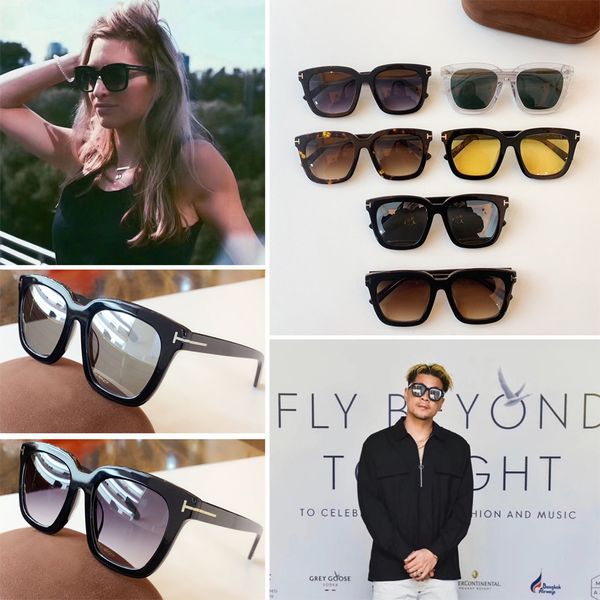 

дизайнерские солнцезащитные очки для девочек ft0690 листа простого и щедрых квадратного дизайн реальных мужчин и женщин диких и стильных мод, White;black