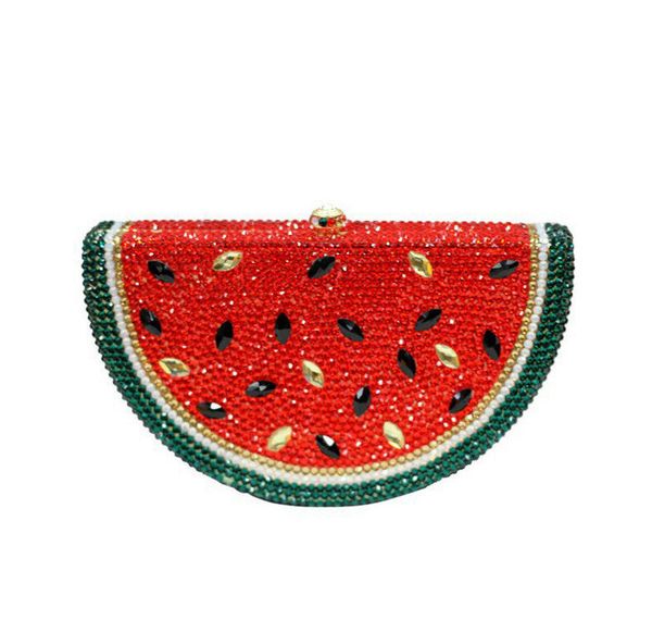 

luxury watermelon crystal bag american style evening bag personality clutch wallet