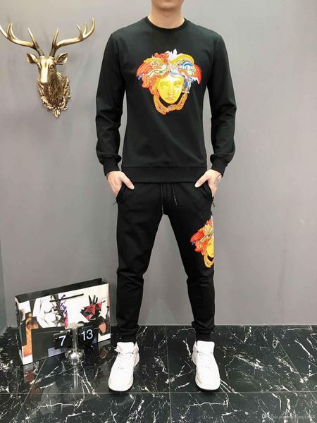 

tracksuit men set letter sportswear sweatsuit male sweat track suit jacket hoodie with pants mens sporting suits -3xl, Gray