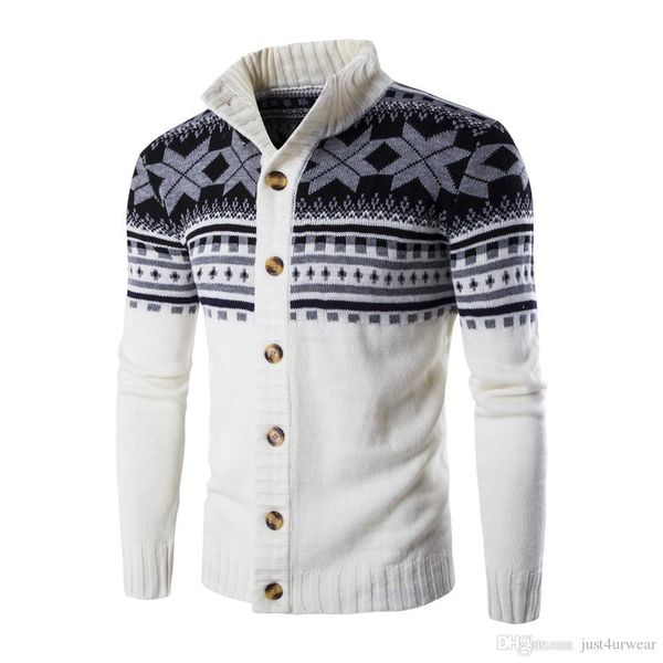 

рождественские свитера мужские кардиган печати верхняя одежда топы hommes партии вязаные пальто свитера однобортный свитера мужские одежда, White;black