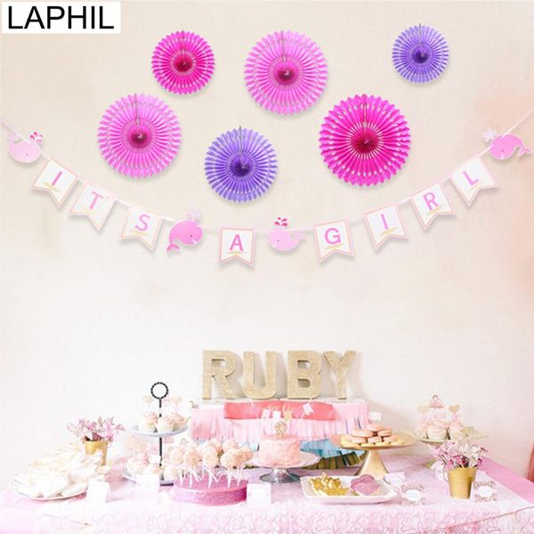 Laphil Baby Shower Decoration Blue Pink Whale Its A Boy Girl Paper