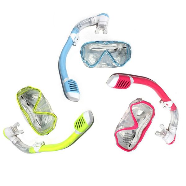 

2019 diving mask snorkels dive sets children protective swimming snorkeling tube equipment underwater full dry silicone