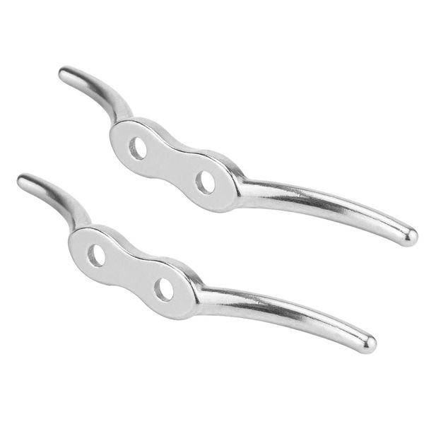 

2 pcs silver flagpole cleat крюк, нержавеющая сталь cleat, 4-дюймовый rope cleat - включенные монтажные винты
