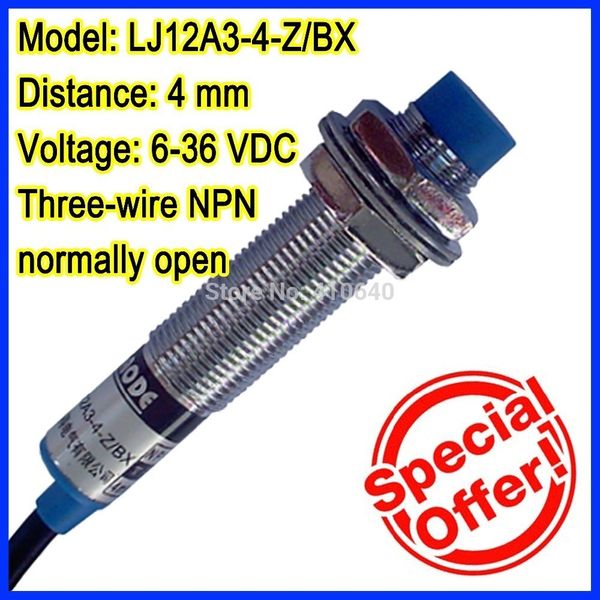 LJ12A3-4-Z/BX ÜCRETSİZ Nakliye! 4mm endüktif yakınlık anahtarı üç telli NPN normalde açık