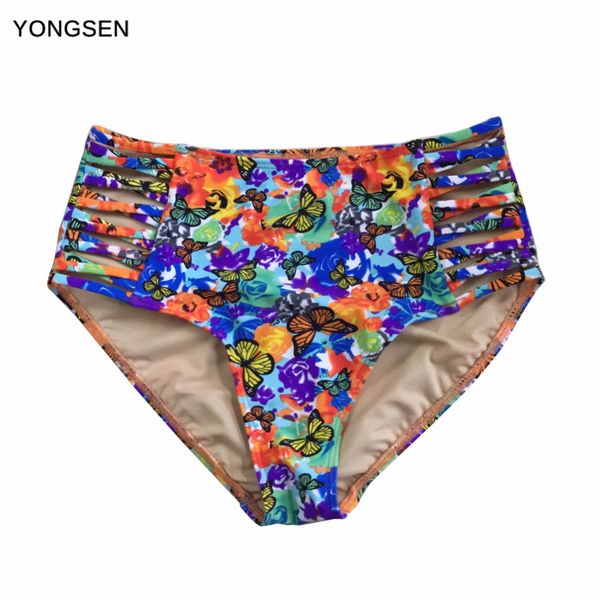 

yongsen women high waist swimming trunks women beachwear print floral swimwear bikini bottoms underwear swimming shorts briefs