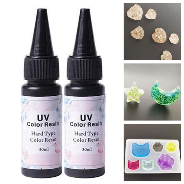 

30ml hard type uv color resin quick dry adhesive glue for diy jewelry crafts transparent led diy tools jewelry making