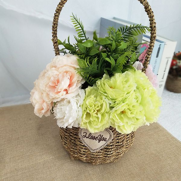 

5 artificial peony flower silk flower plastic dried living room decoration peony arrangement fake bouquet