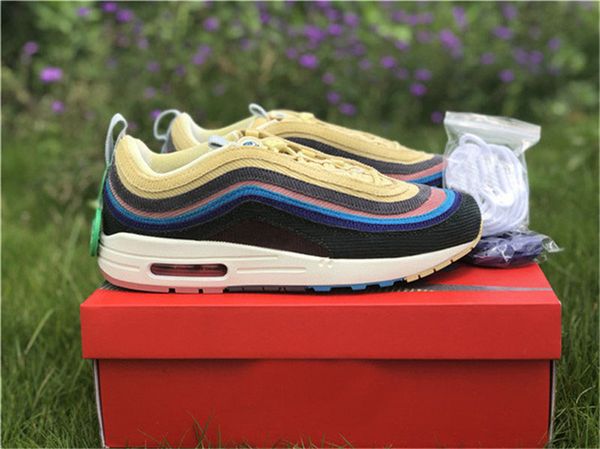 

2019authentic 97 sean wotherspoon x 1/97 vf sw hybrid running shoes men corduroy rainbow light blue fury sneakers lemon wash