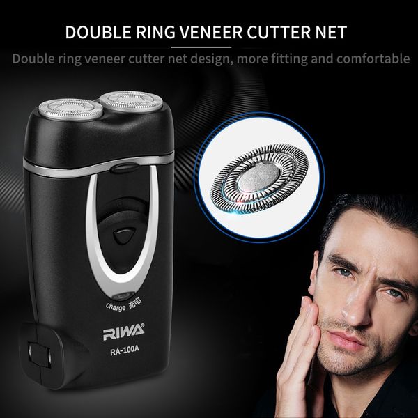 

portable mini electric shaver independent floating beard razor rechargeable moustache trimmer dual-blade beard shaver men 31