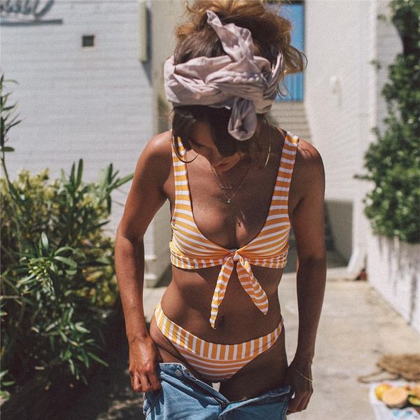 

striped women bodysuit beach wear, White