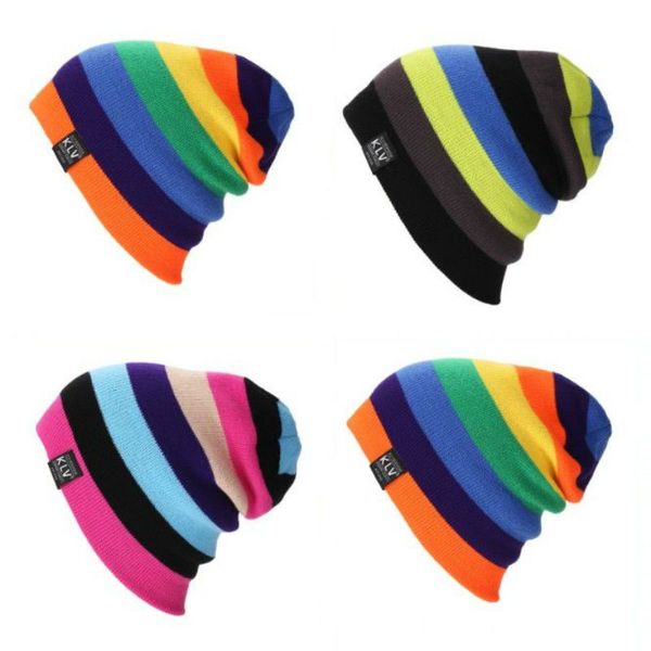 

новые цвета радуги зимы теплые вязаные шапки шапки beanie мода skullies шапочки bonnet cap для открытый спорт мужчины женщины мужской hat, Blue;gray
