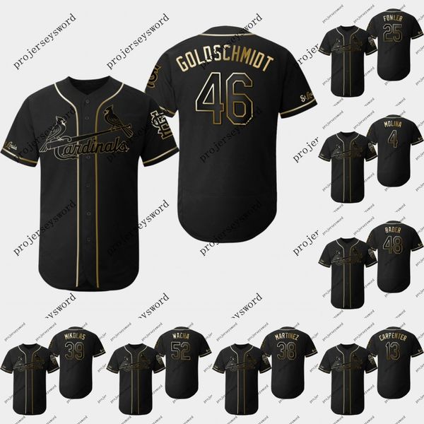 

St. Louis Paul Goldschmidt 2019 Golden Edition Jersey Yadier Molina Matt Carpenter Carlos Martinez Harrison Bader Baseball Jerseys