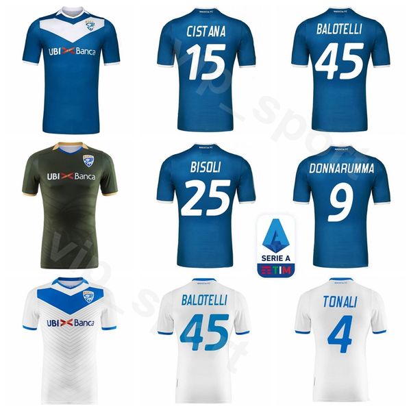 

2019 2020 soccer brescia calcio jersey blue white 4 tonali 28 romulo 2 sabelli 25 bisoli 10 baggio 1 joronen football shirt kits, Black;yellow